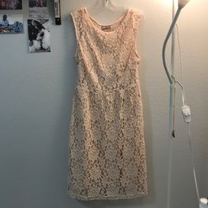 Pale peach lace dress